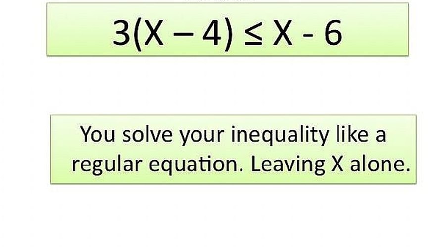 Solve the inequality like a regular equation