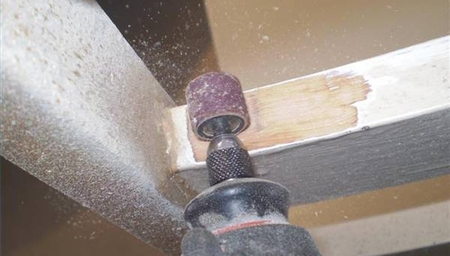 A sanding drum helps to refinish chairs and other furniture. A sanding drum helps to refinish chairs and other furniture.