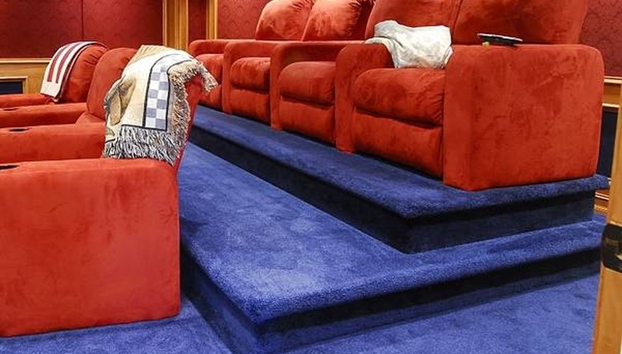 A home theater with multiple risers A home theater with multiple risers
