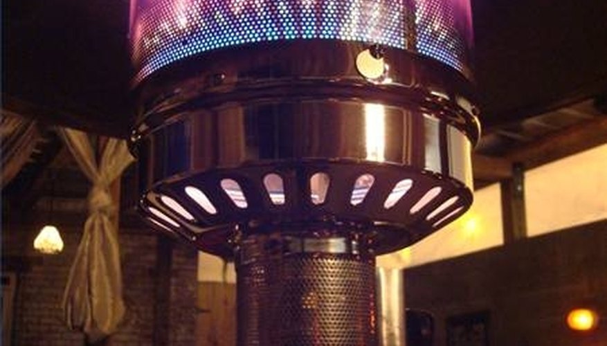 Camera captures IR spectrum light from gas-fired patio heater
