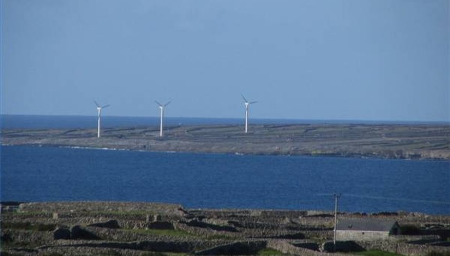 Windmills providing green energy for desalination plant