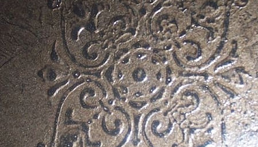 Stencil designs can be added to tray ceilings with plaster or glaze Stencil designs can be added to tray ceilings with plaster or glaze