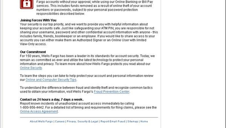 Wells Fargo online security guarantee