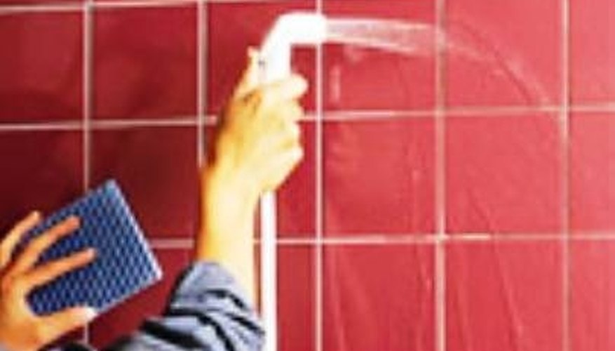Shower tile and grout Shower tile and grout