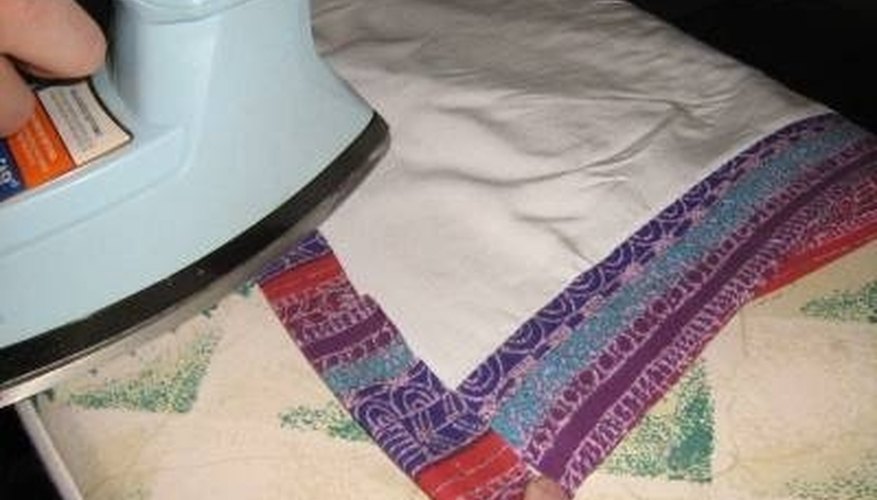 Double fold being ironed Double fold being ironed