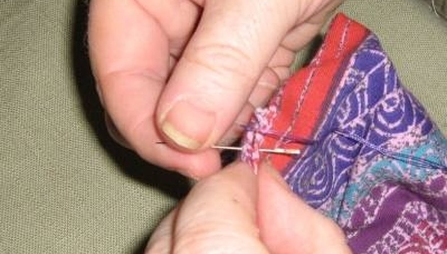 Slip stitching the edges Slip stitching the edges
