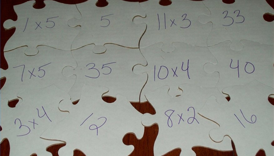 Math puzzle with multiplication facts; photos by the author