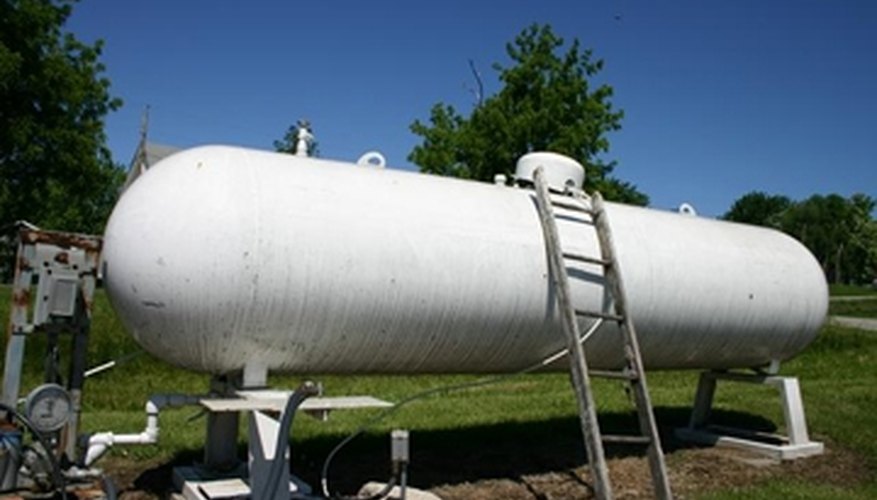 A large tank at a propane dealer. A large tank at a propane dealer.