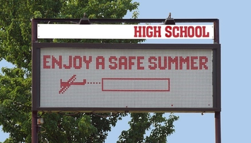 Signs and bulletin boards can help high school students gain important information.