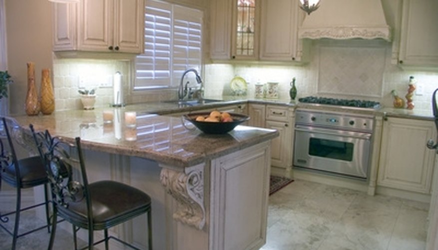 Granite counters are used frequently in kitchen designs. Granite counters are used frequently in kitchen designs.