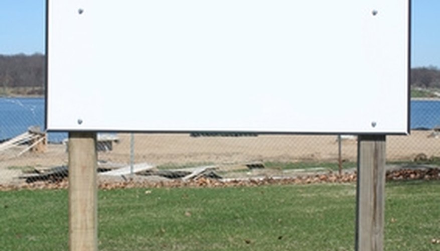 Outdoor signs are mostly made from laminate, wood, or aluminum. Outdoor signs are mostly made from laminate, wood, or aluminum.