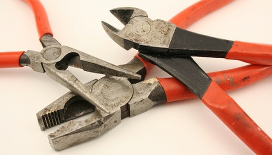 Needle nose pliers, wire cutters and lineman's pliers Needle nose pliers, wire cutters and lineman's pliers
