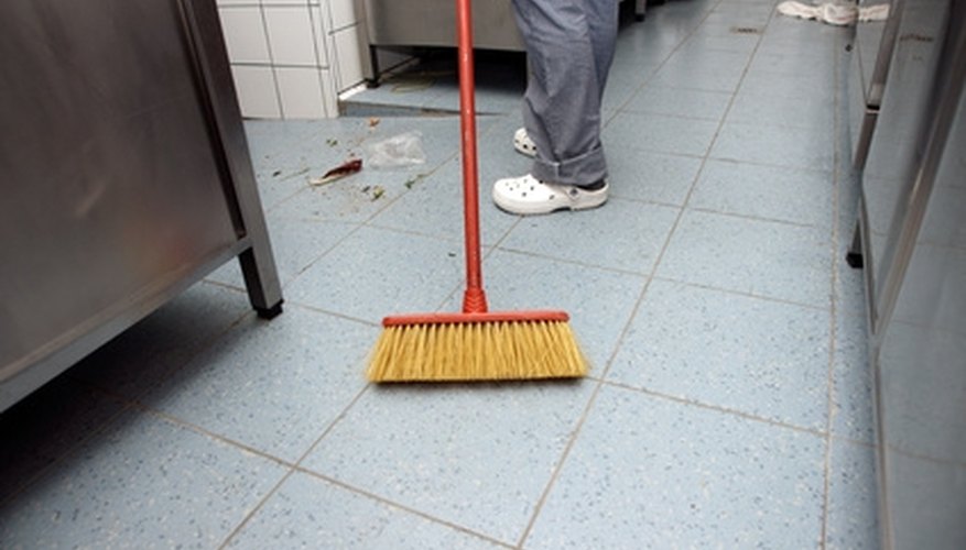 Using a broom first makes mopping much easier. Using a broom first makes mopping much easier.