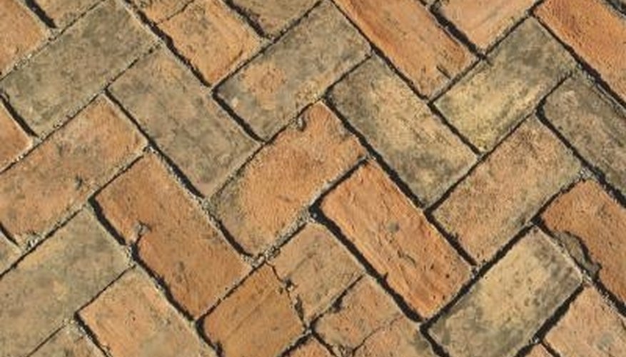 A herringbone tile pattern is created with rectangular tiles. A herringbone tile pattern is created with rectangular tiles.