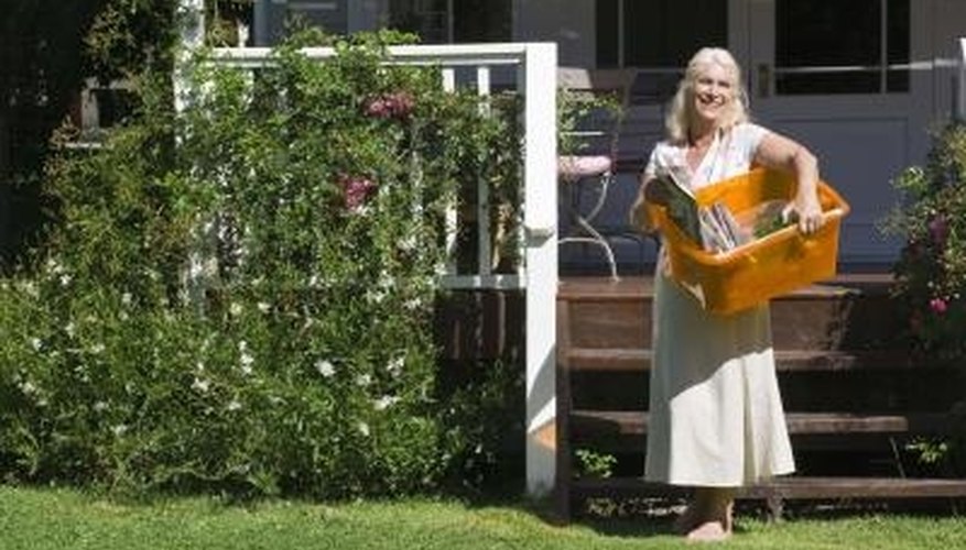 Build an outdoor storage box for your gardening supplies. Build an outdoor storage box for your gardening supplies.