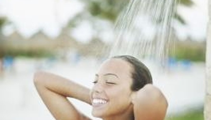 A shower arm extension can give you plenty of head room. A shower arm extension can give you plenty of head room.
