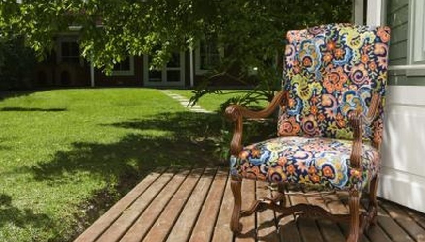 Stain a deck like this one with a homemade stain. Stain a deck like this one with a homemade stain.