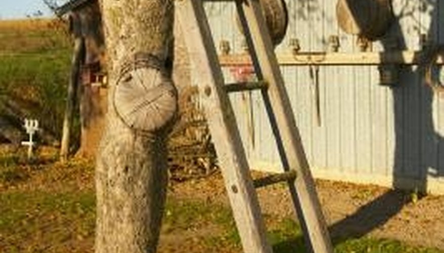 You can use two ladders to create a folding ladder. You can use two ladders to create a folding ladder.
