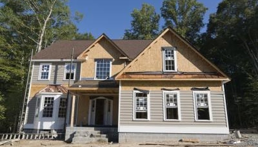 A house being built with the help of a construction loan A house being built with the help of a construction loan