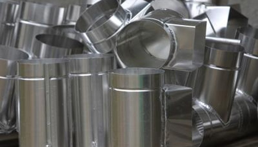 Cutting duct work requires using a left- or right-cutting tin snip. Cutting duct work requires using a left- or right-cutting tin snip.