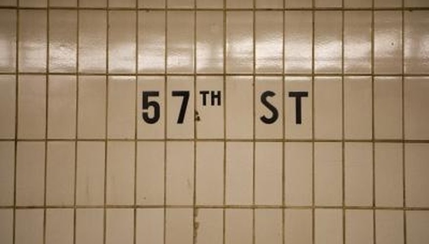 Subway tile highlighting a street stop. Subway tile highlighting a street stop.