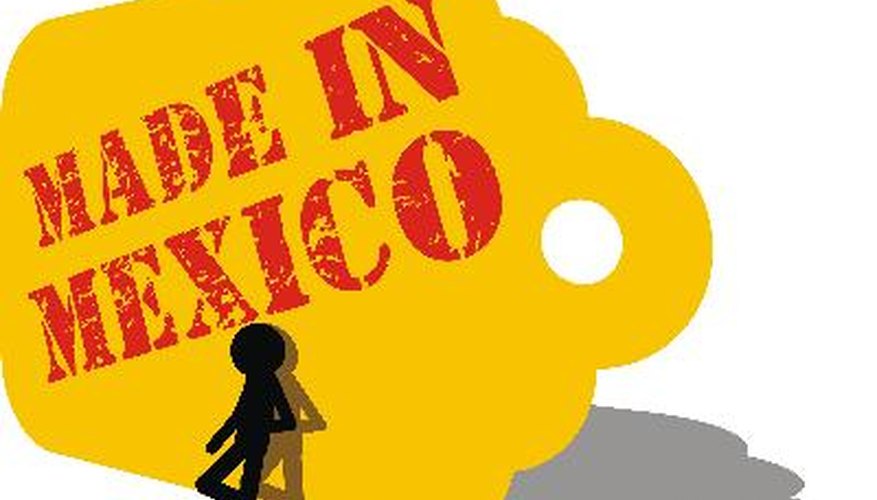 Photo Credit: made in mexico image by Sergio Hayashi from <a href='http://www.fotolia.com'>Fotolia.com</a> Mexico competes strongly in the textile market.