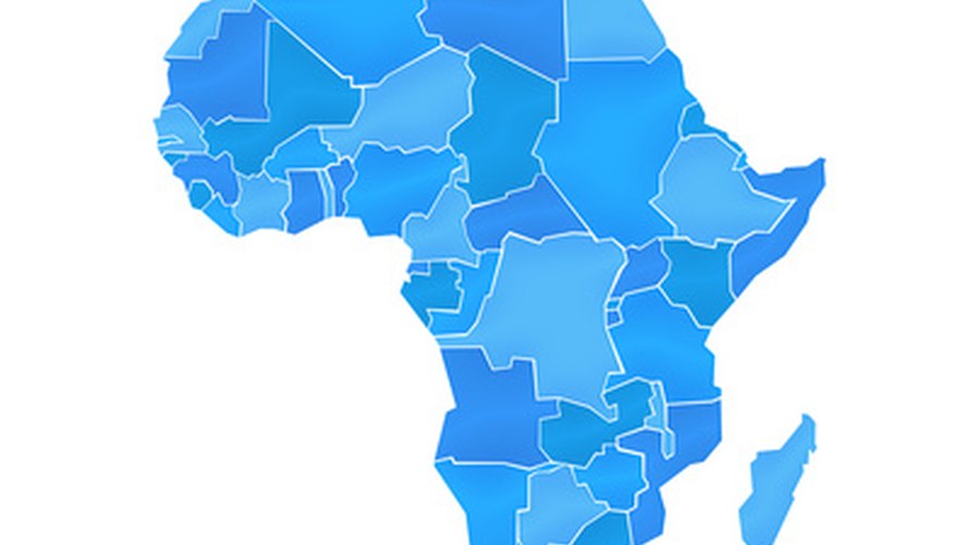 Photo Credit: Carte Afrique Camaieu Bleu image by Aimohy from <a href='http://www.fotolia.com'>Fotolia.com</a> Africa is famous for its wildlife