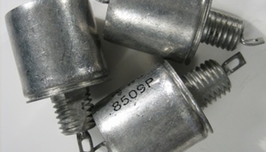 Photo Credit: diodes image by Albert Lozano from <a href='http://www.fotolia.com'>Fotolia.com</a> High power (20 ampere or greater) diodes are required for this project.
