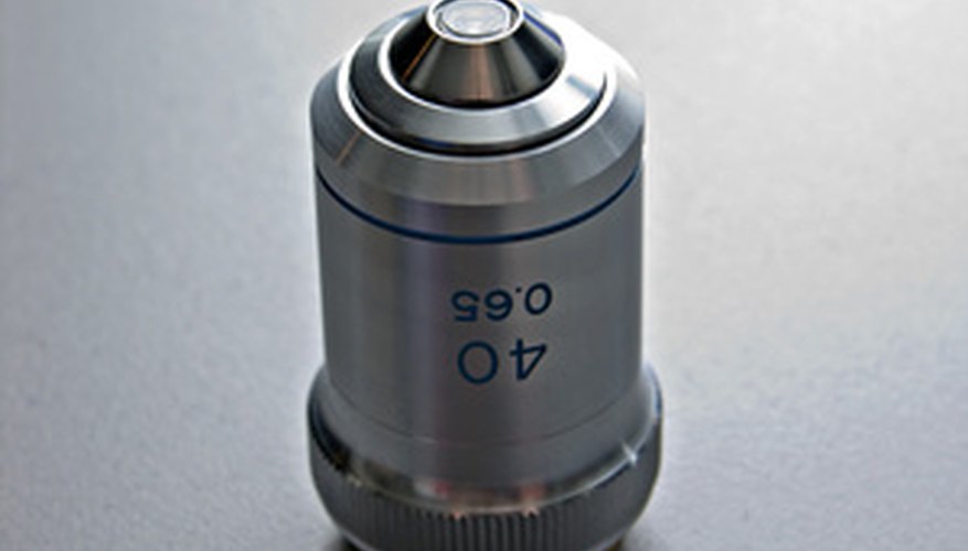 Photo Credit: 40 0.65 image by Wolfgang Staib from <a href='http://www.fotolia.com'>Fotolia.com</a> Usually lenses have the magnification written on the side.