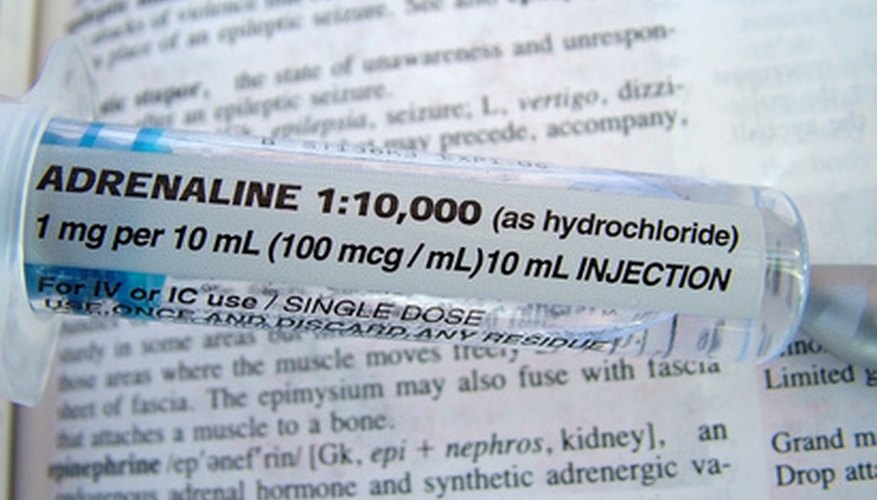 Photo Credit: adrenaline injection image by Keith Frith from <a href='http://www.fotolia.com'>Fotolia.com</a> Adrenaline, a catecholamine, is used in emergency medicine.