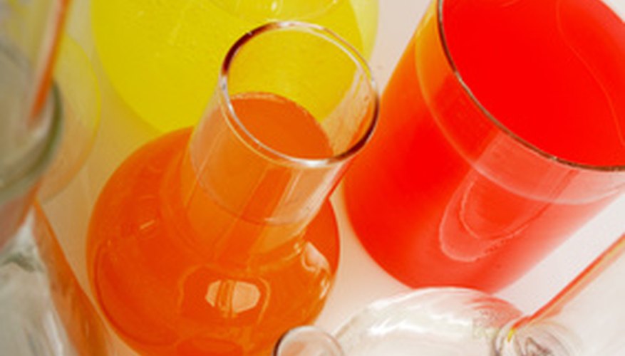 Photo Credit: accuracy image by Andrey Kiselev from <a href='http://www.fotolia.com'>Fotolia.com</a> Differently colored liquids can be used on a spectrometer.