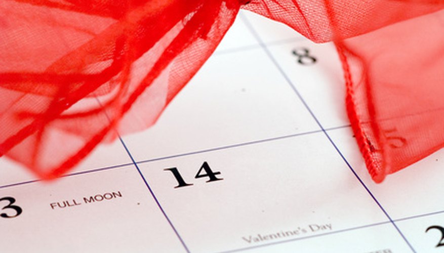 Photo Credit: calendar with bow image by Photoeyes from <a href='http://www.fotolia.com'>Fotolia.com</a> Give them a date to remember.