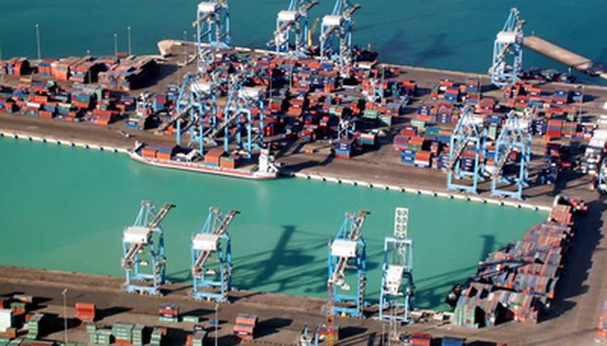 Photo Credit: freight shipping image by FotoWorx from <a href='http://www.fotolia.com'>Fotolia.com</a> Freight costs affect the textile industry.
