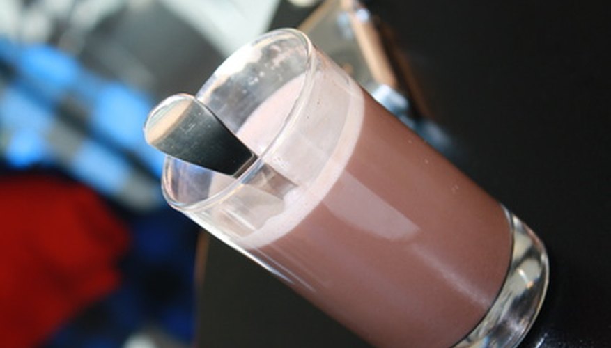 Photo Credit: glass of chocolate milk image by Milan Kapasi from <a href='http://www.fotolia.com'>Fotolia.com</a> Carrageenan from red seaweed is used to thicken chocolate milk.