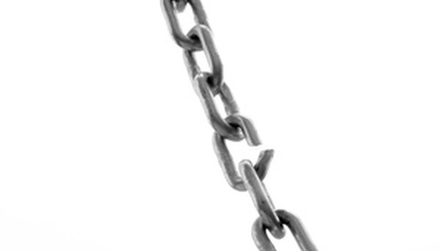 Photo Credit: broken chain image by Pefkos from <a href='http://www.fotolia.com'>Fotolia.com</a> The weak links in your business must be identified in order to be fixed.