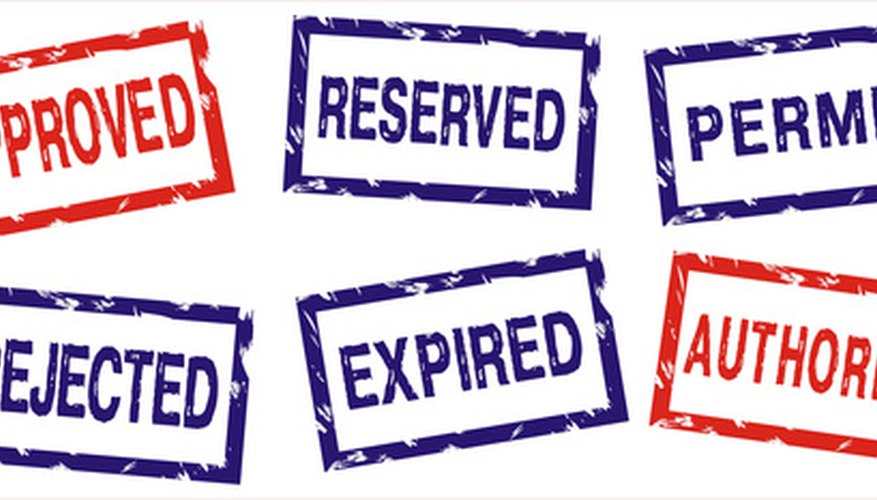 Photo Credit: stamp image by TAlex from <a href='http://www.fotolia.com'>Fotolia.com</a> The food vending license must be renewed by December of the year the license was issued.