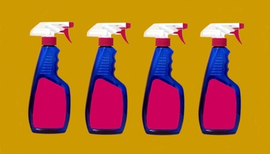Photo Credit: bottles of cleaning product. bleach. disinfectant. image by L. Shat from <a href='http://www.fotolia.com'>Fotolia.com</a> Household cleaners use diluted ammonium hydroxide.