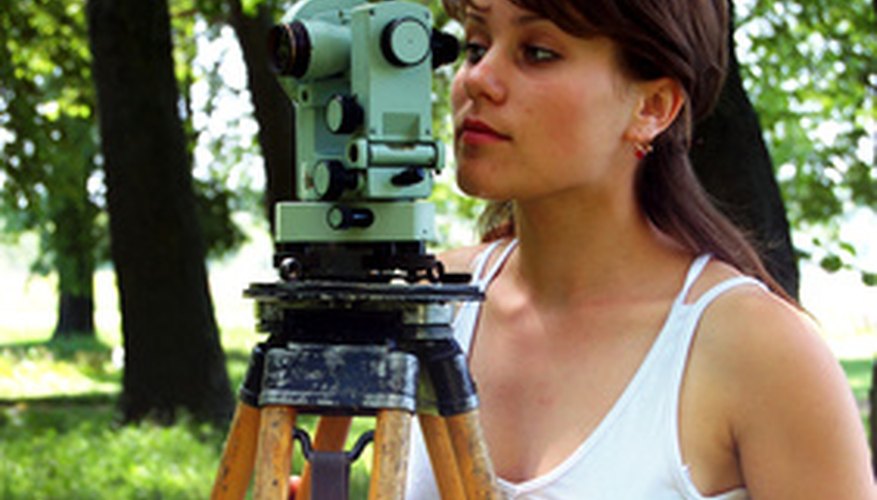 Photo Credit: theodolite survey serie image by Kostyantyn Ivanyshen from <a href='http://www.fotolia.com'>Fotolia.com</a> A theodolite