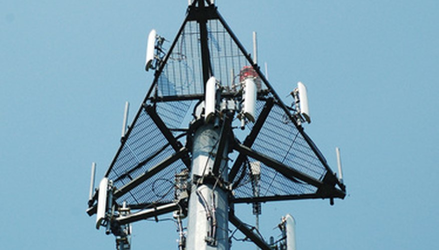 Photo Credit: cell phone tower image by Stephen VanHorn from <a href='http://www.fotolia.com'>Fotolia.com</a> Test your advanced math skills to figure how to place cell towers.
