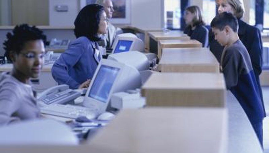 Bank teller counter