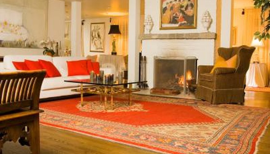 An area rug defines a space within a room. An area rug defines a space within a room.