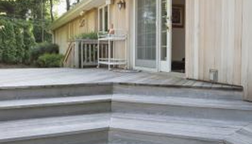Steps can cascade from the corner of a low-level deck. Steps can cascade from the corner of a low-level deck.