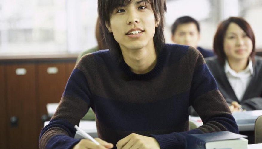 Smiling young Korean student in classroom