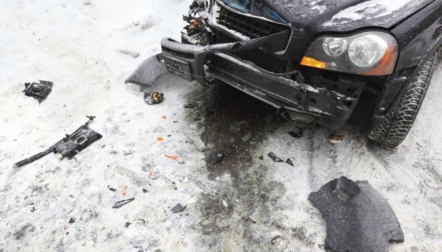 A car that has been in a fender bender.