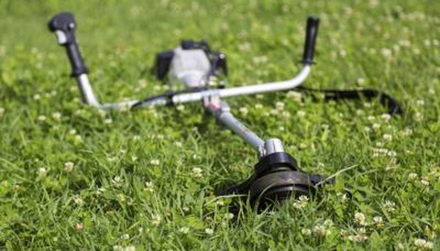 Trimmer on the grass. Trimmer on the grass.