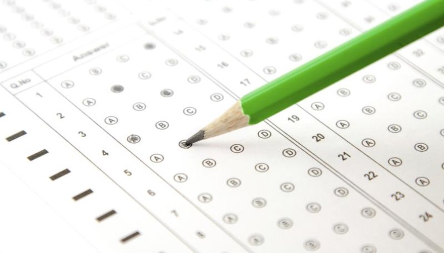 Pencil filling in bubbles on a standardized test.