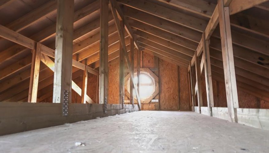 An attic under construction. An attic under construction.