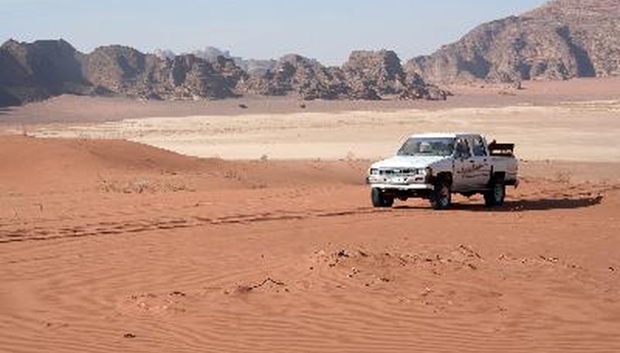 Jeep in desert