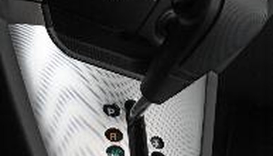 Auto gear shift handle closeup