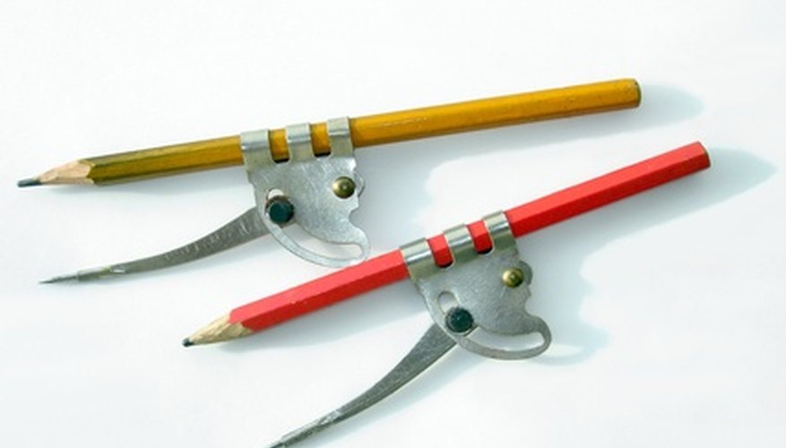Photo Credit: two pencils compasses image by rafalwit from <a href='http://www.fotolia.com'>Fotolia.com</a> You can use a compass to draw a circle.